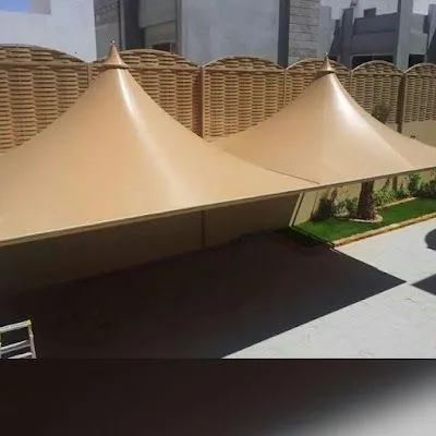 تصميم مظلات هرمية تناسب الاستراحات والفلل الريفية الرياض